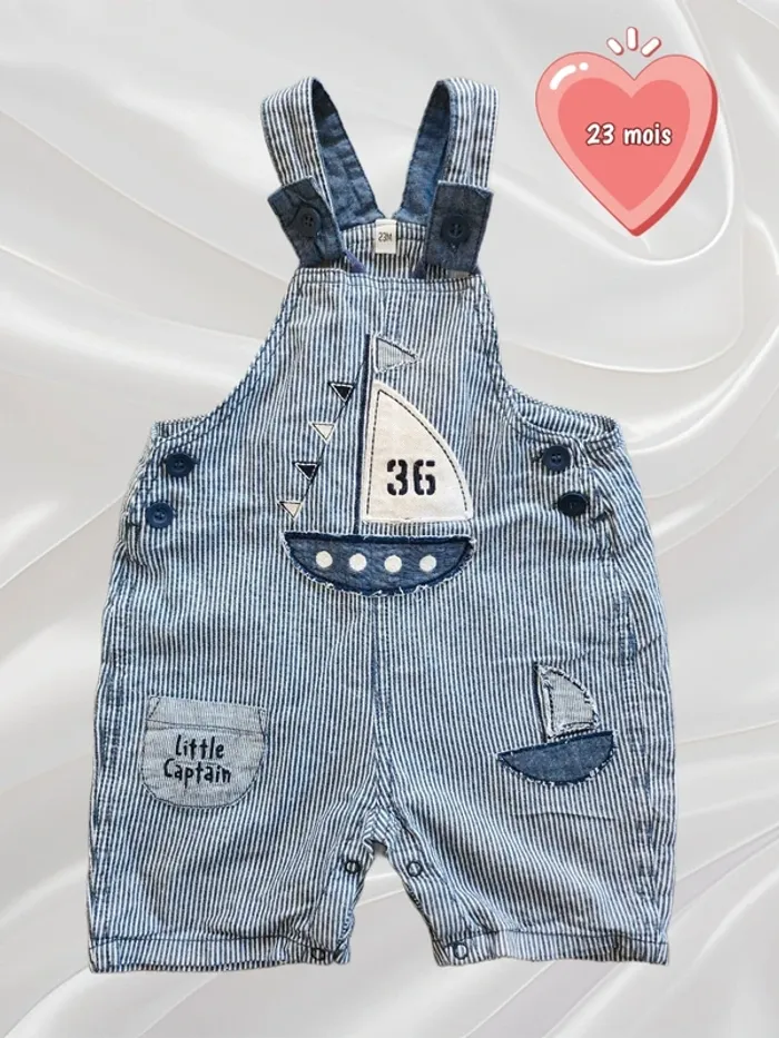 Salopette short garçon 23 mois