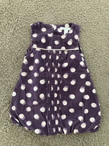 Robe courte violette et blanche 6 mois
