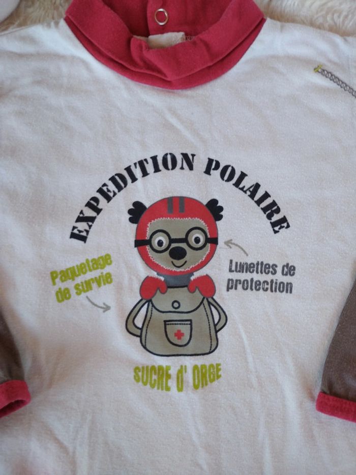 Haut manches longues col roulé Garçon 18 mois Expédition polaire Sucre d'orge 100% coton - photo numéro 4