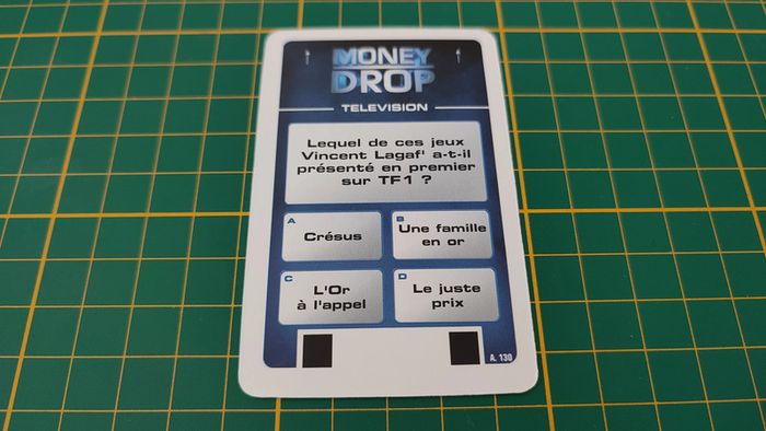 Carte question A.129 A.130 pièce détachée jeu de société Money Drop Tf1 games #B49 - photo numéro 2