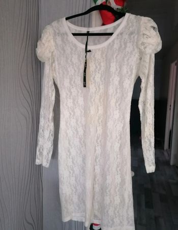 Robe blanche dentelle, fête, mariage 🎊M-L