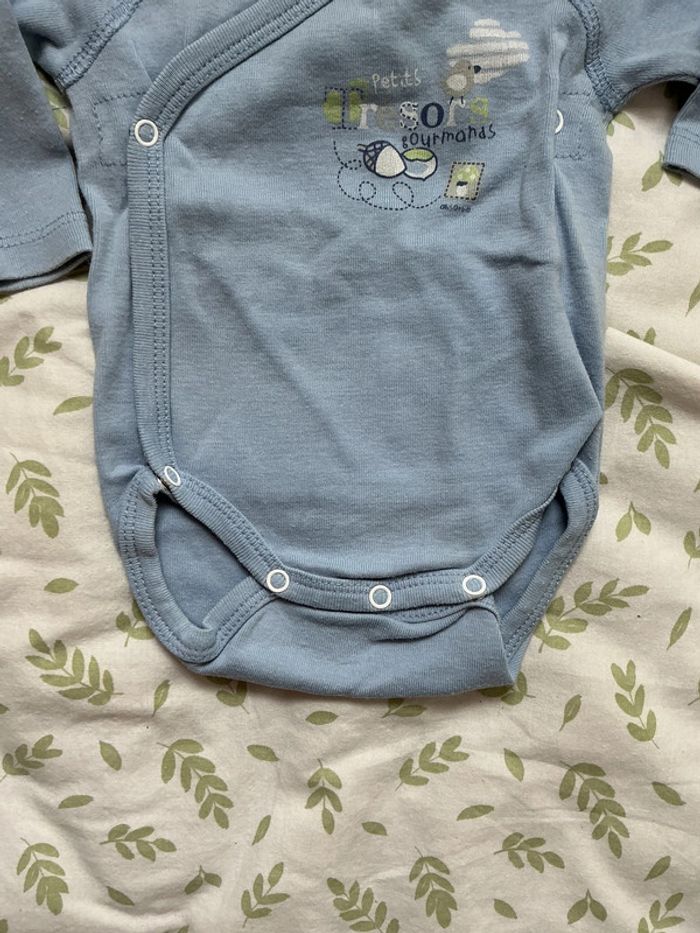 body manches longues bleu absorba ouverture devant 1 mois - photo numéro 4