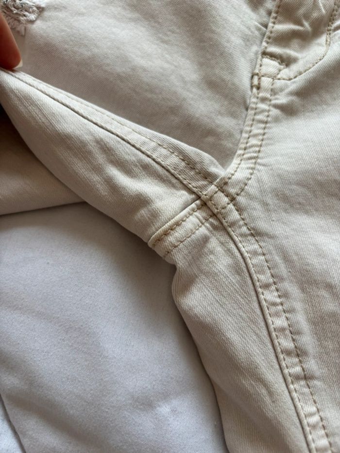 Jean etam jeans blanc écru crème taille basse slim y2k début 2000 taille M/38 - photo numéro 6