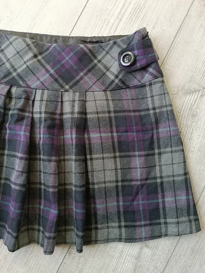 Jupe courte effet tartan camaïeu - photo numéro 3
