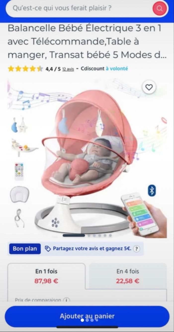 Balancelle Bébé Électrique 3 en 1 avec Télécommande,Table à manger, Transat bébé 5 Modes - photo numéro 3