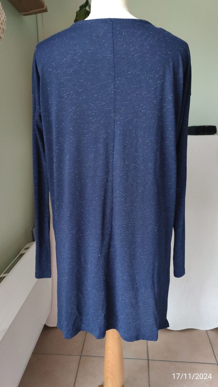 Haut long bleu marine & argenté - photo numéro 4