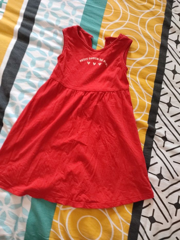 Robe rouge petit cœur de papa