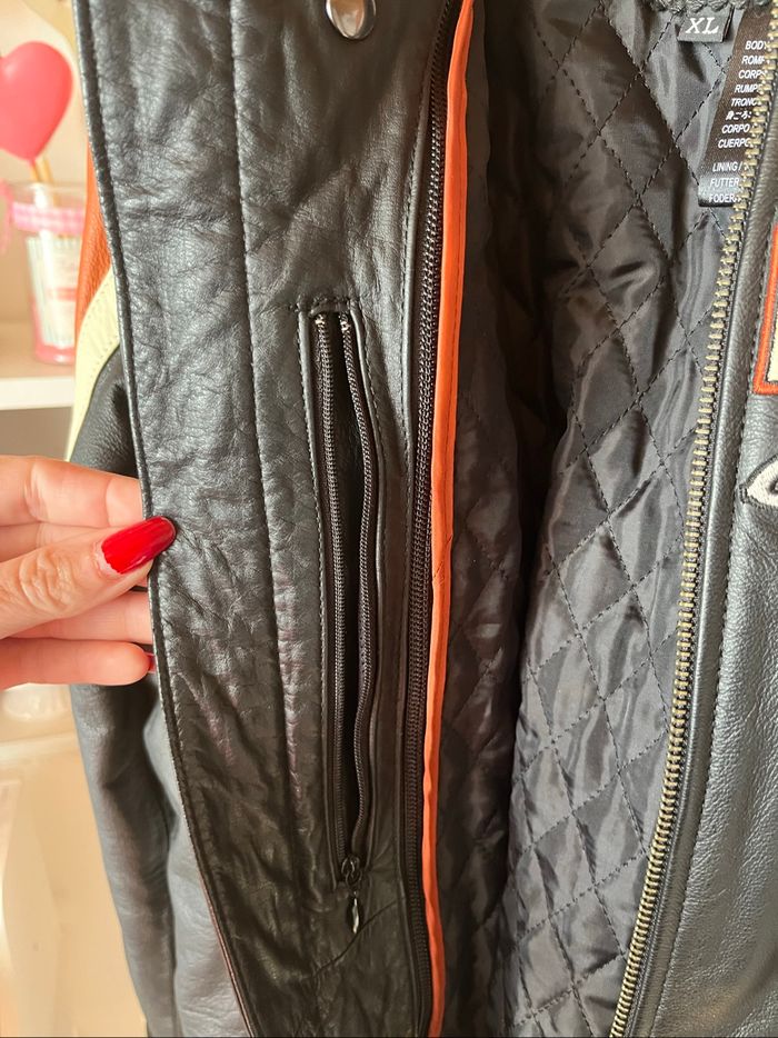 Veste moto Harley Davidson femme noir/camel – T.XL – cuir TBE 🏍️ - photo numéro 7