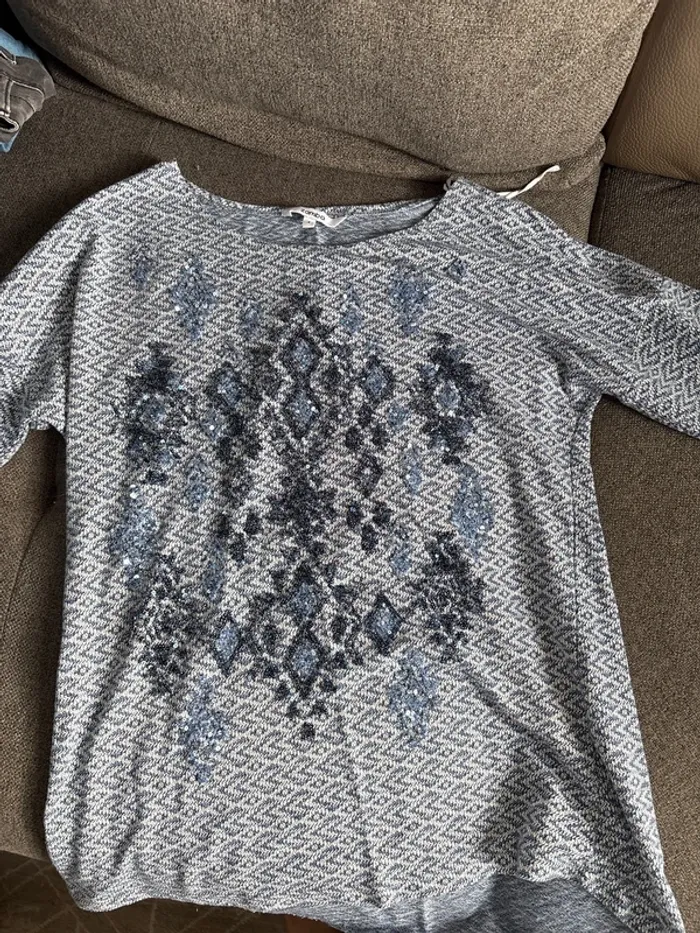 Sweats manche 3/4 pailleté