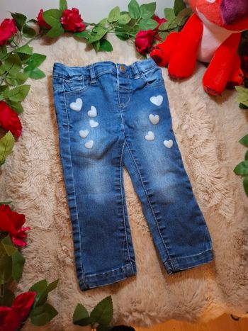 Jean fille motif cœur - 18 mois - Influx