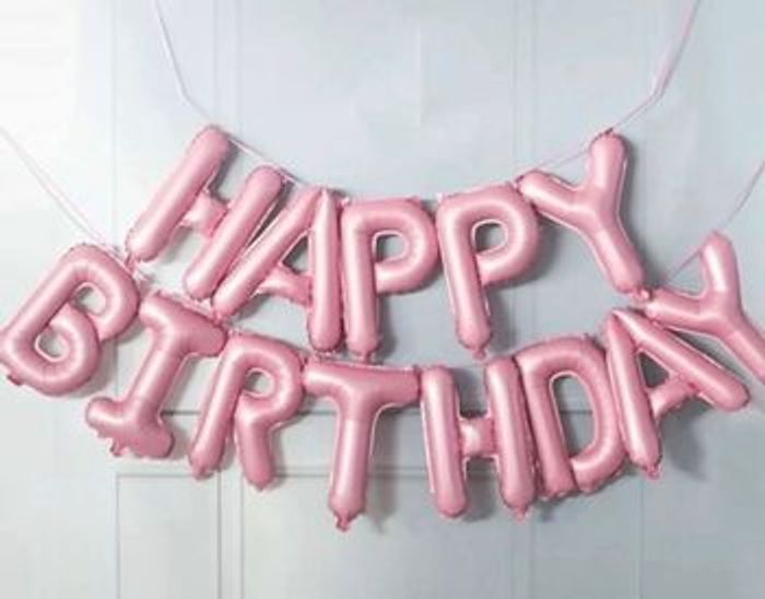 Ballon happy birthday rose neuf