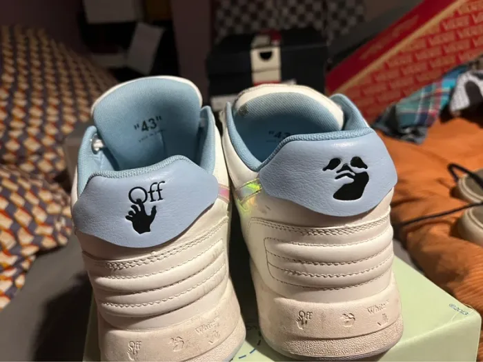 Baskets off White officiel out of office blanc bleu irisé édition limitée rare - photo numéro 13
