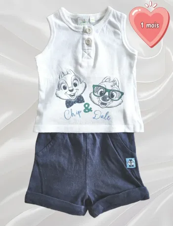 Ensemble short T-shirt Disney garçon 1 mois