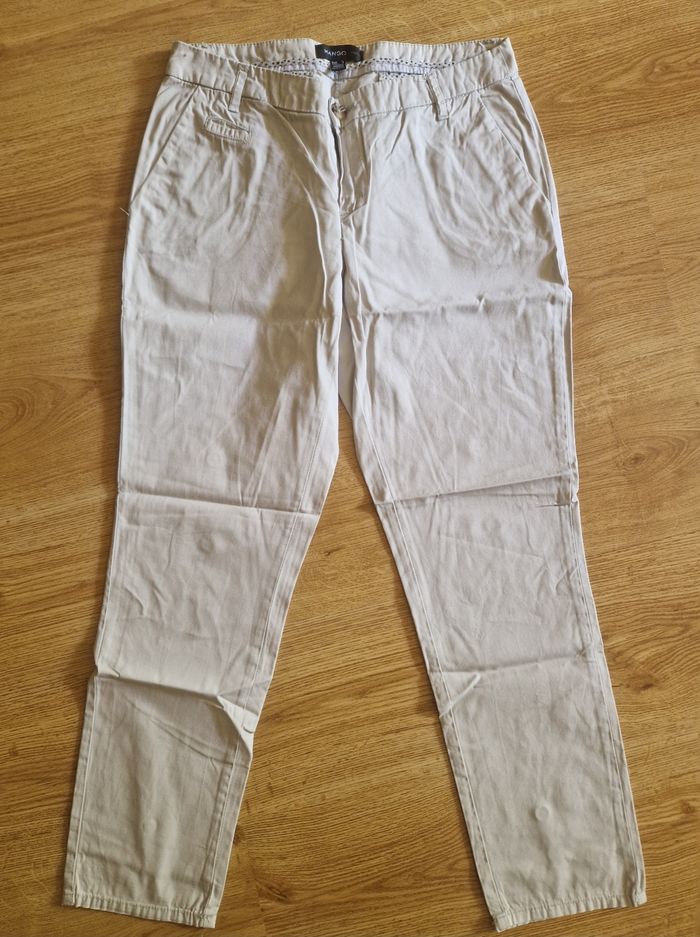 Pantalon chino mango beige taille 36 TBE - photo numéro 2