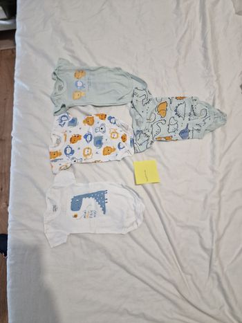 Lot 4 bodies manches courtes naissance 
