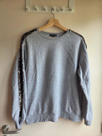 Sweat gris primark à paillettes manches - taille m