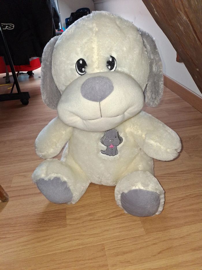 Peluche chien blanc - photo numéro 5