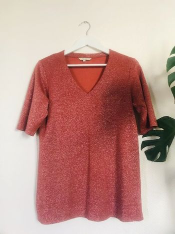 Haut grossesse rose corail pailleté S Noppies