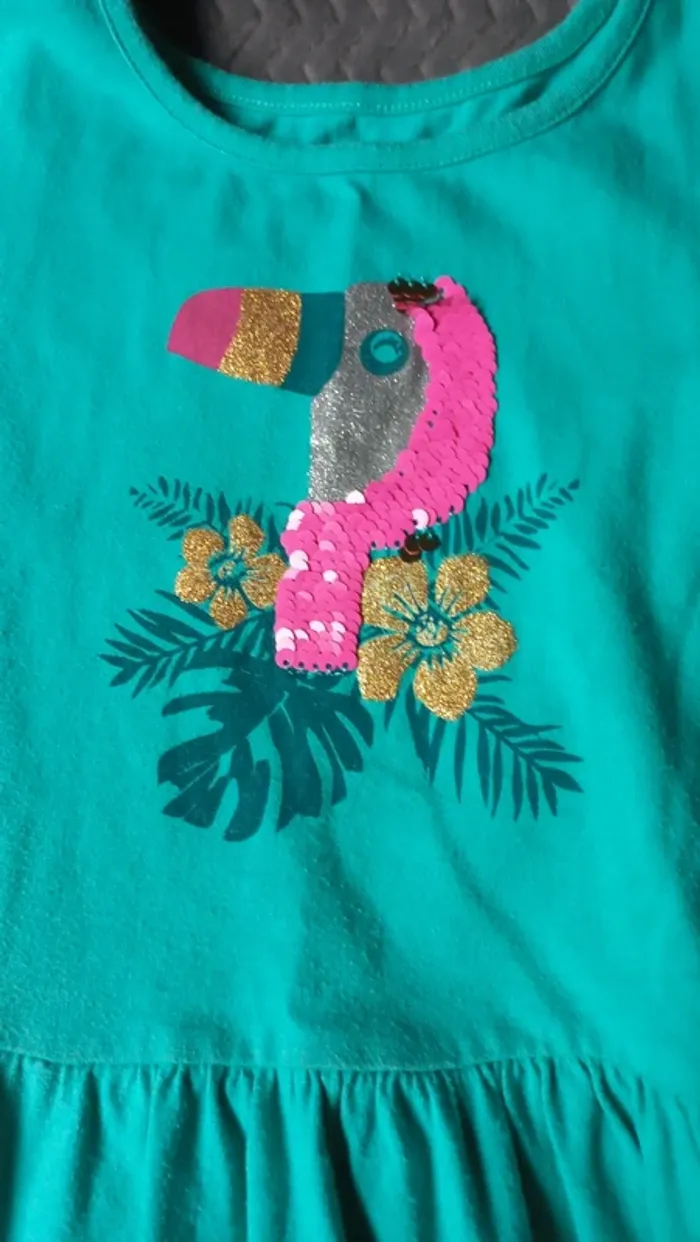 Robe verte toucan à strass t 6 - photo numéro 2