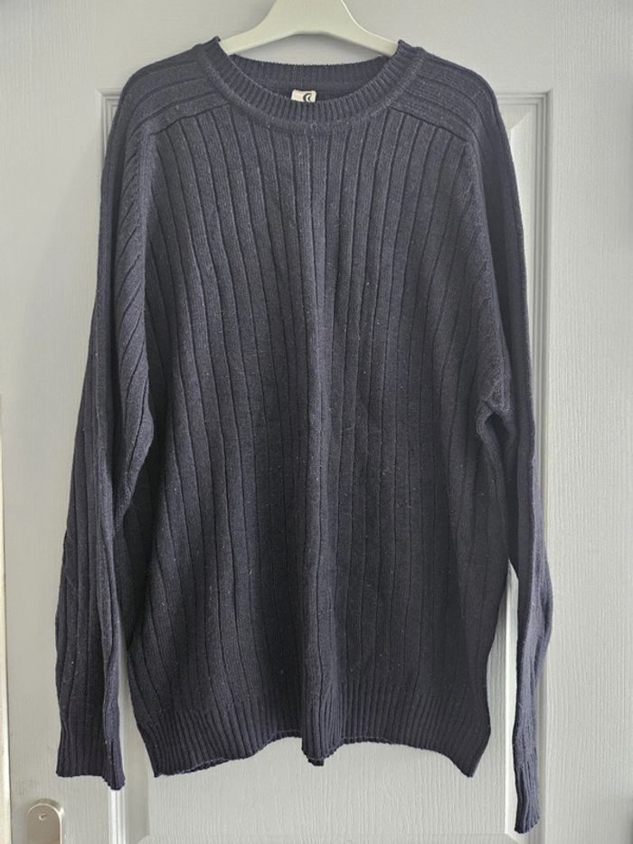 Pull décontracté en mailles à rayures homme - Taille L 46 / 48 - Bartteck - Marine - photo numéro 2