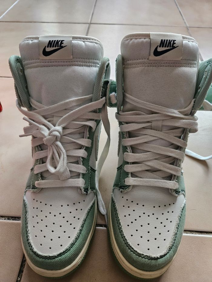 Nike dunk higt 1985 enemal green denim - photo numéro 6