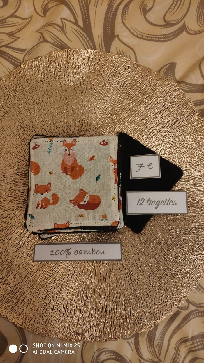 12 lingettes lavables neuf