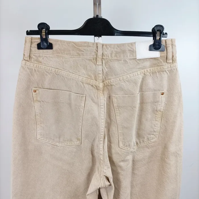 Pantalon coupe mom beige en velours côtelé Zara taille 40 100% coton A1489 - photo numéro 8