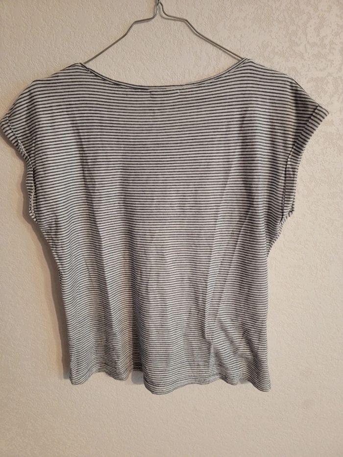 T-shirt sans manche pour l'été à rayures type marinière - photo numéro 3