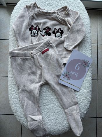 Ensemble en maille beige Minnie 6 mois