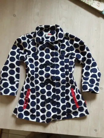 Magnifique manteau pointillé mi-saison coton T. 98-104cm