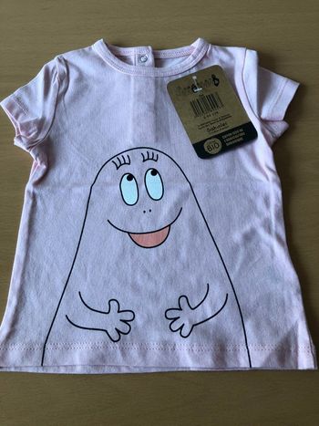 Tee shirt barbapapa fille rose 6 mois