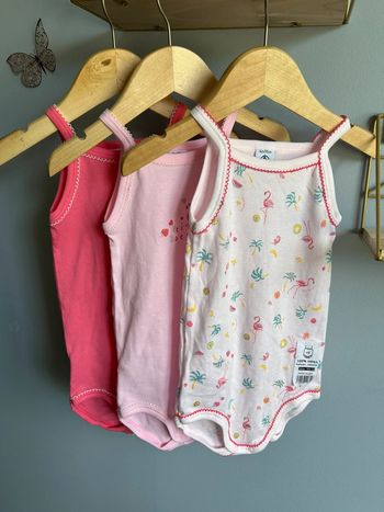 Lot 3 bodys bretelles Petit bateau fille 36 mois neufs