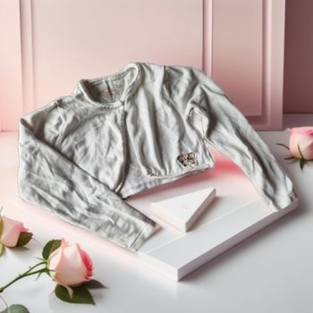 Superbe gilet style boléro papillon de perles