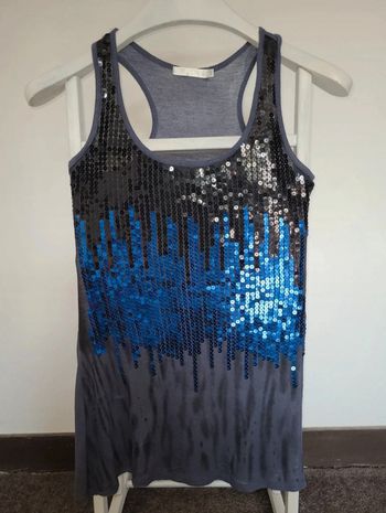 Débardeur soirée femme strass et pailette