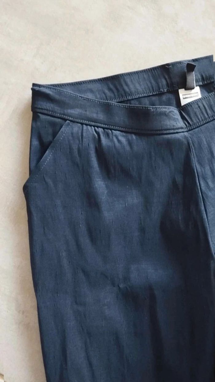 Pantalon tregging bleu  marine  taille s brillant avec  effets - photo numéro 6