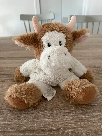 Peluche vache bouillotte micro-ondable 30 cm Pelucho