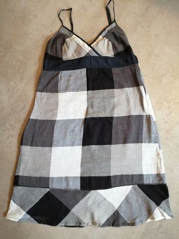 Robe à carreaux noir blanc et gris Promod