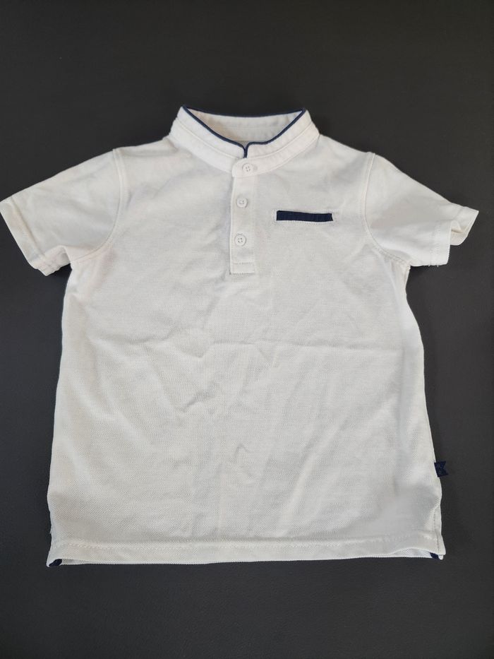 Polo t-shirt ceremonie autre garçon okaidi 4 ans blanc