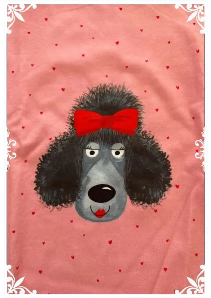 🌸 Pyjama fille 6 ans - Fait main - Motif caniche & pattes de chien 🐾 - photo numéro 4