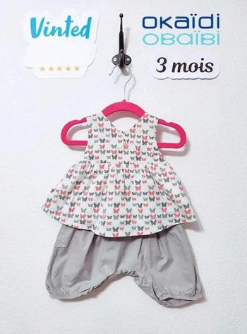 Ensemble bébé fille Okaïdi taille 3 mois