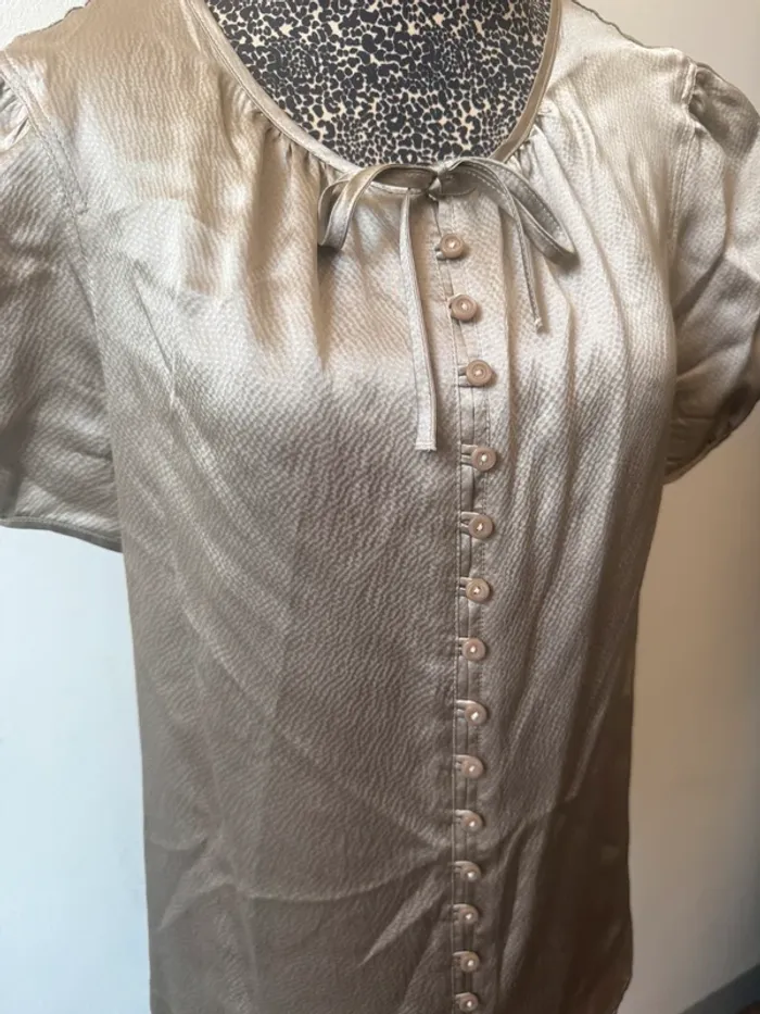 Haut Caroll – 100 % soie – Taille 40 - Couleur Bronze - photo numéro 2