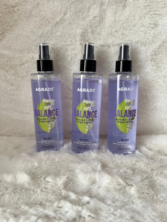 Lot 3 Brumes de parfum, Brumes corporelles équilibre, au muguet 240 ml