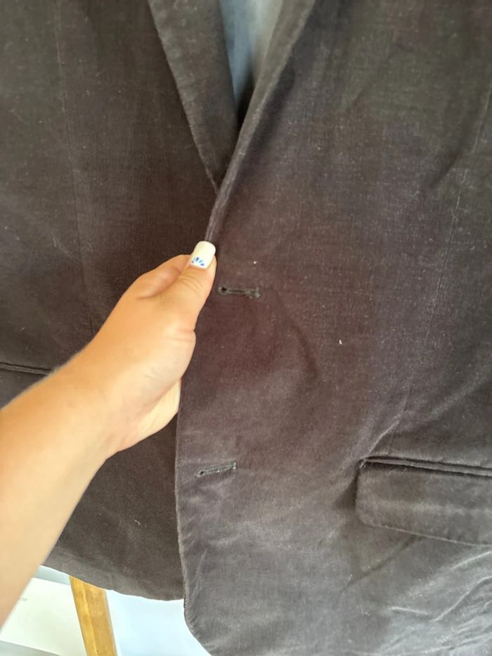 Veste noire en velours Kiabi taille 54 - photo numéro 6