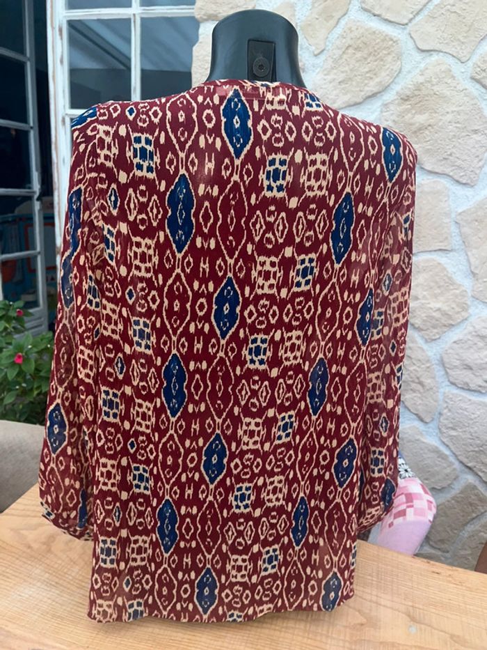 Ky création taille S M 36 38 blouse légère et fluide en voilage transparent femme - photo numéro 4