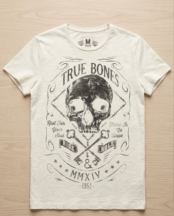 T-shirt Vintage "True Bones" Skull & Keys