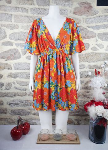 Robe coucher de soleil floral multicolore femme taille 52 marque Boohoo 🪷