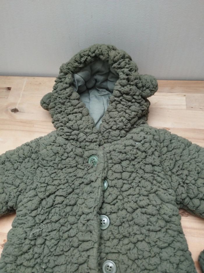 Veste polaire a boutons avec moufles bébé fille 1 mois - photo numéro 3