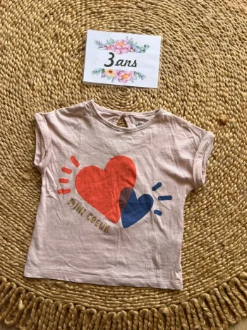 Teeshirt cœur en coton gemo 3 ans