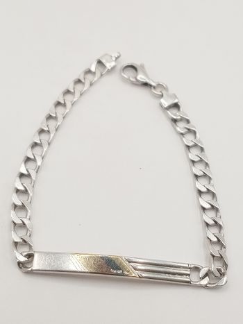 Bracciale unisex uomo donna argento massiccio maglia spessa placca oro 750 punzonato 18 carati