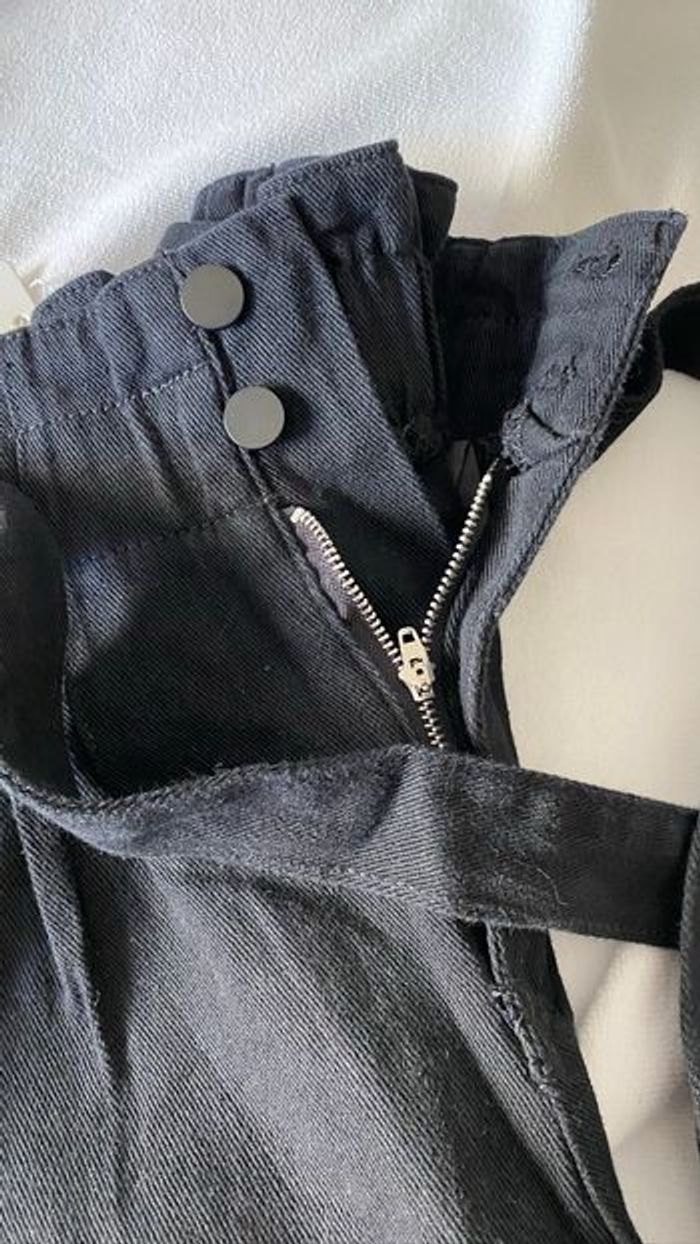 short noir neuf taille haute avec ceinture à nouer - photo numéro 4